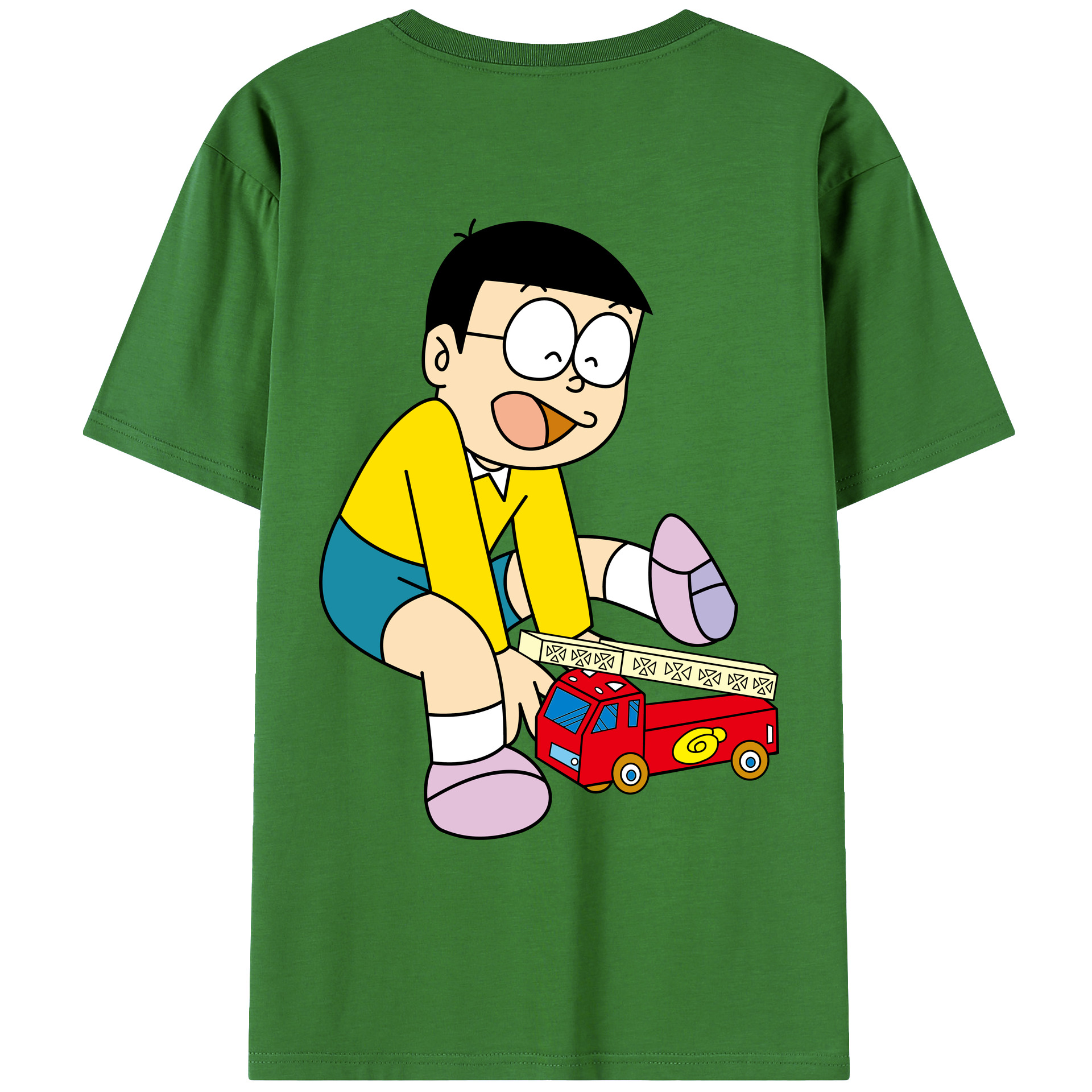 （画像用） ドラえもん 野比 のび太 Doraemon Nobita Nobi レディース半袖Tシャツ(バックプリント)